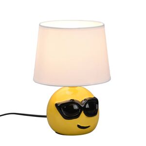 Reality Leuchten Stolní lampa Coolio se Smiley, stínidlo bílá