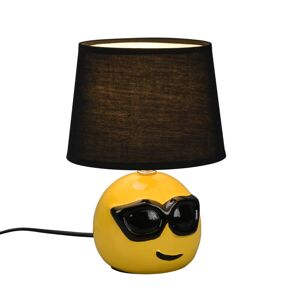 Reality Leuchten Stolní lampa Coolio se Smiley, stínidlo černá