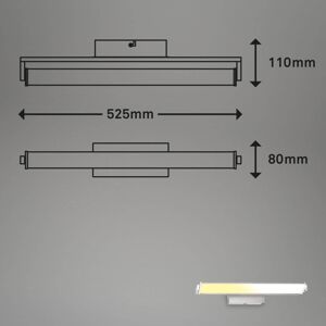 Briloner LED nástěnné světlo 3723, otočné, CCT, dim, nikl