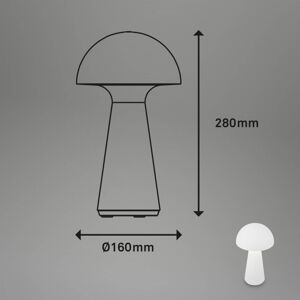 Briloner LED stolní lampa Fungo na baterii, dobíjecí, bílá