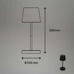 Briloner LED stolní lampa Piha s baterií, černá