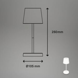 Briloner LED stolní lampa Piha s baterií, bílá