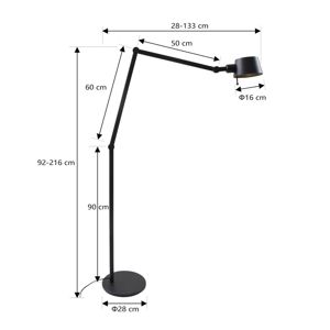 Lucande Lucande Silka stojací lampa, výška 216 cm, nastavitelná, černá