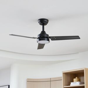 Lindby Stropní ventilátor Lindby LED Aerallo, černý, CCT, tichý