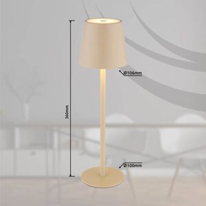 Globo LED dobíjecí stolní lampa Vannie, písková barva Výška 36 cm, CCT