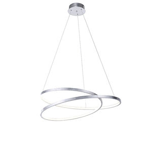 Designová závěsná lampa stříbrná 72 cm včetně LED stmívatelné - Rowan