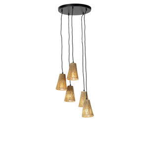 Venkovská závěsná lampa 5-světelná - Marrit