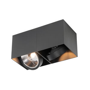 Designové bodové světlo černé obdélníkové AR111 2-světlo - Box