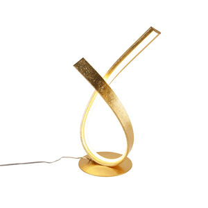 Designová stolní lampa zlatá 38,5 cm vč. LED a stmívače - Belinda