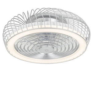 Chytrý stropní ventilátor stříbrný včetně LED s dálkovým ovládáním - Crowe