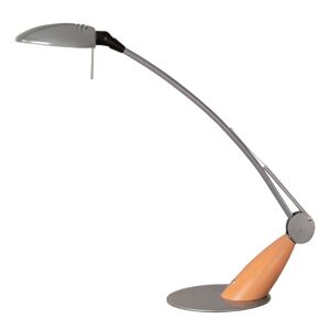 Aluminor LED stolní lampa Swingo s dřevěným prvkem, šedá