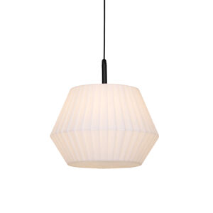 Buiten hanglamp zwart met witte kap 45,6 cm IP44 - Robbert