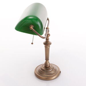 Stolní lampa Ancilla 1 bronzová se zelenou