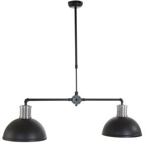 Závěsná lampa Pelle 2 černá s ocelí