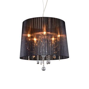 Lustr chromový s černými 50 cm 5 světly - Ann-Kathrin