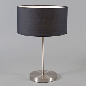 Ocelová stolní lampa Lugar s černým odstínem