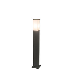 Moderní venkovní lampička tmavě šedá s opálem 80 cm IP44 - Malios