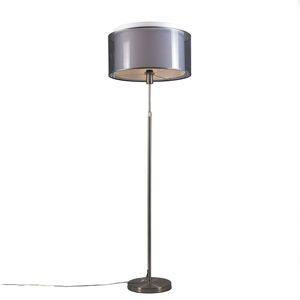 Stojací lampa ocelová s černo/bílým stínidlem 45 cm nastavitelná - Parte