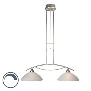 Moderní dvojitá závěsná lampa se stmívací ocelí - Floris