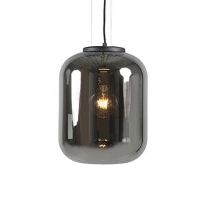 Designové závěsné svítidlo černé s kouřovým sklem - Bliss