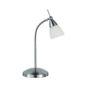 Moderní rovná stolní lampa chrom se stmívatelným sklem - Pino