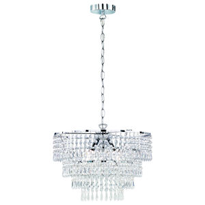 Klasická kulatá závěsná lampa chrom s krystalem - Orient