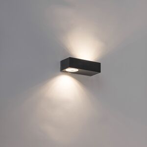 Moderní podlouhlá venkovní nástěnná lampa černá včetně LED - Jens