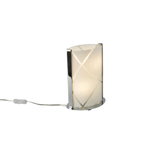 Designová stolní lampa chrom se sklem - tabby