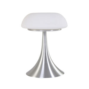 Moderní kulatá stolní lampa z oceli se sklem - Gareth