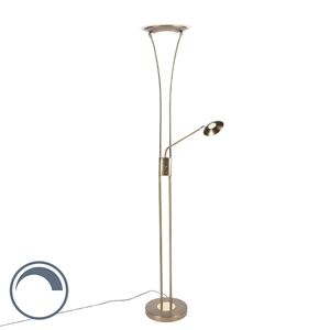 Moderní stojací lampa bronzová s lampou na čtení vč. LED - Ibiza