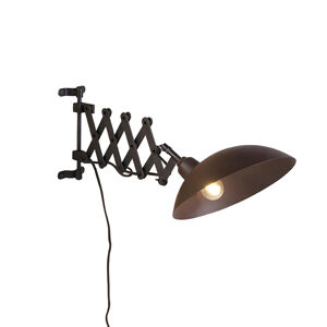 Průmyslová nástěnná lampa bronzová s černou - Tyne