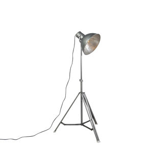 Stativová průmyslová stojací lampa šedá - Samia