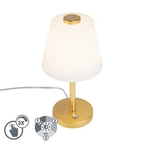 Designová stolní lampa zlatá stmívatelná včetně LED - Regno