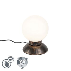 Designová stolní lampa rezavě hnědá stmívatelná včetně LED - Majestic