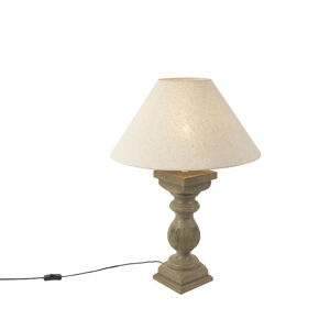 Venkovská stolní lampa s lněným odstínem béžová 50 cm - yzop