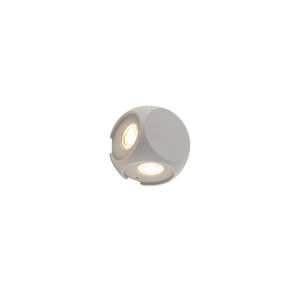Designové nástěnné svítidlo stříbrné včetně LED 4 světel IP54 - hloupé