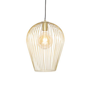 Designová závěsná lampa zlatá - Wire Ario